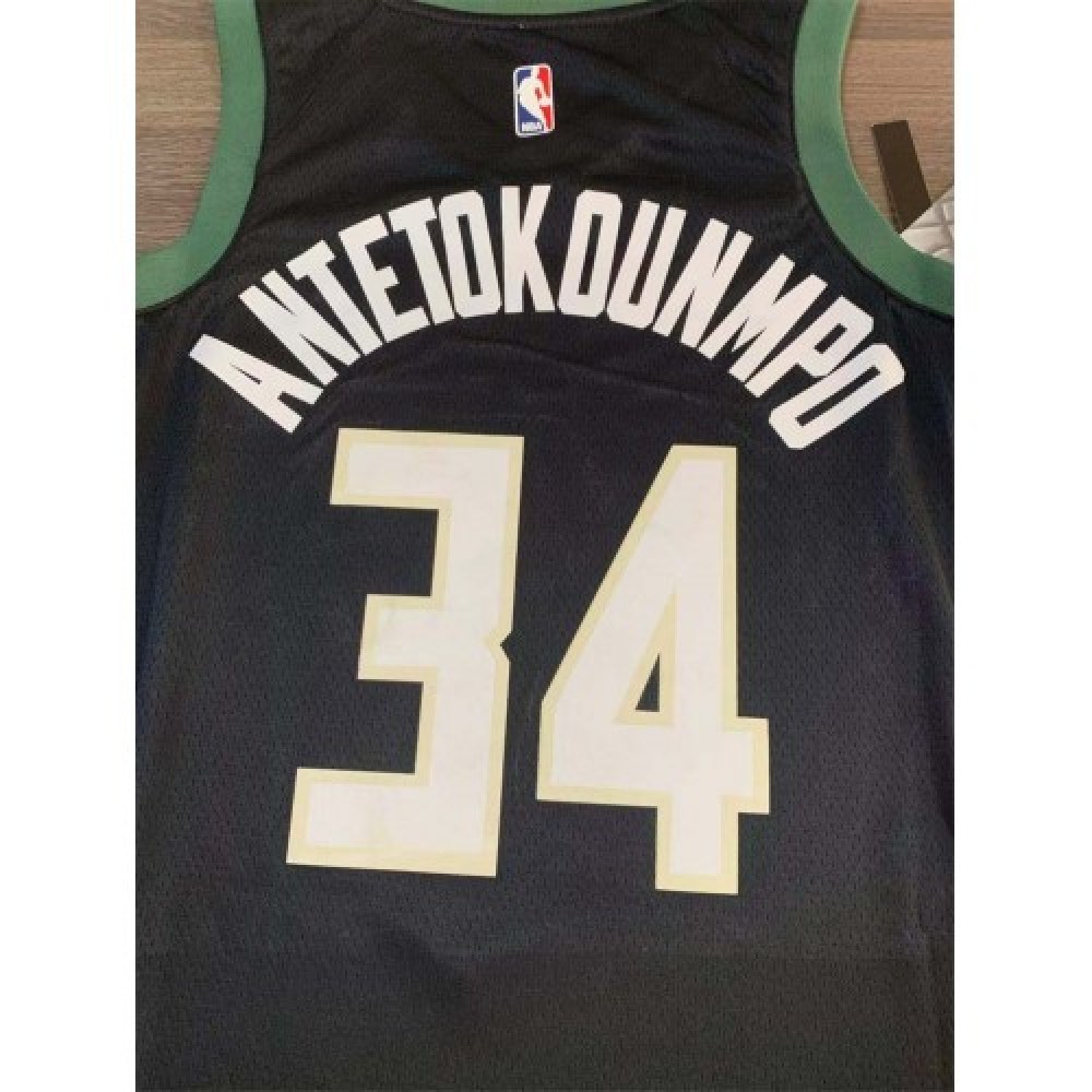 Men's Milwaukee Bucks Giannis Antetokounmpo #34 Black Swingman Jersey - Statement Edition-Pro Kit Vault | Brand New 26/27 Sports Jerseys